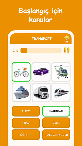 Almanca öğrenme programı ekran görüntüsü