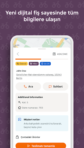 Takeaway.com Courier ekran görüntüsü