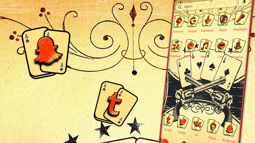 Vintage Cards Launcher Theme ekran görüntüsü