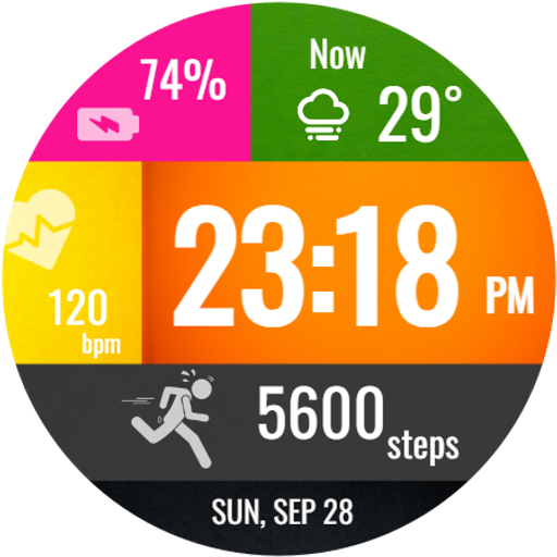 Color Dash Tiles WatchFace