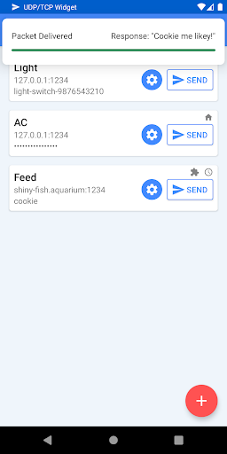 UDP/TCP Widget ekran görüntüsü