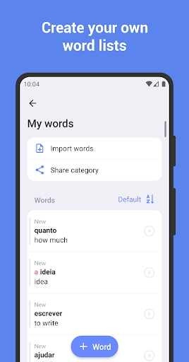 Learn Portuguese with ReWord ekran görüntüsü
