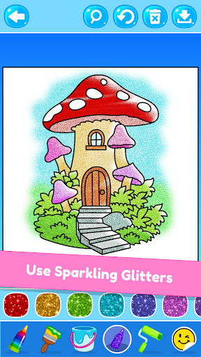 Kids Glitter House Coloring ekran görüntüsü
