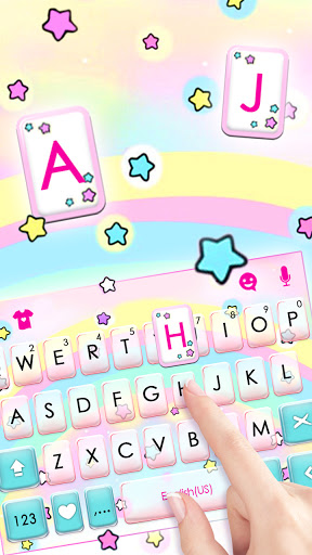 Cute Rainbow Stars Klavye Arka ekran görüntüsü