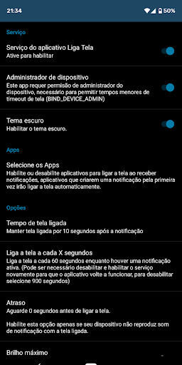 Liga Tela Notificação ekran görüntüsü
