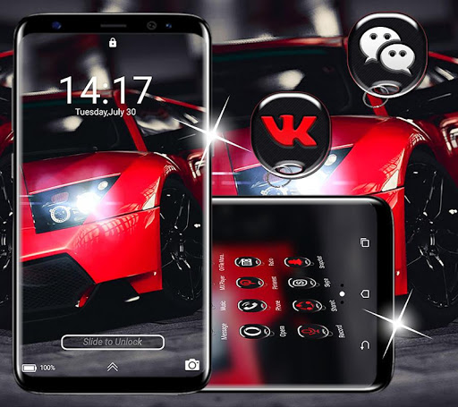 Red Car Launcher Theme ekran görüntüsü