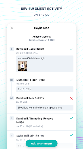 TrueCoach Connect ekran görüntüsü