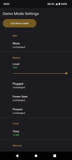 Demo Mode Settings ekran görüntüsü