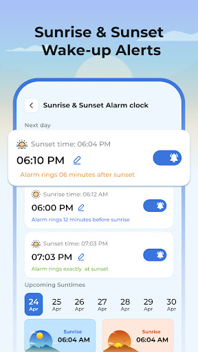 Sunrise Sunset Alarm Clock ekran görüntüsü