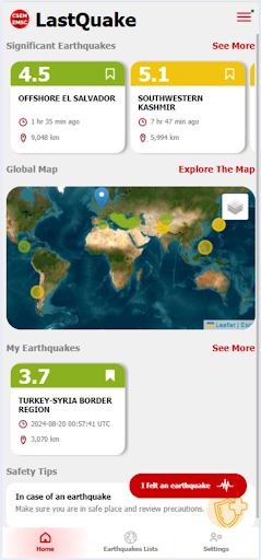 LastQuake ekran görüntüsü