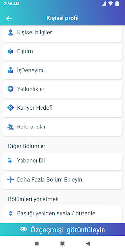 CV oluştur - CV harzirlama PDF ekran görüntüsü