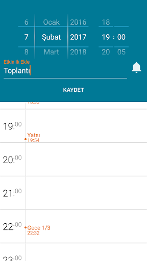 Ajanda Modülü ekran görüntüsü