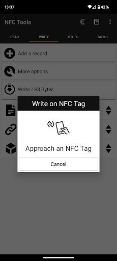 NFC Tools ekran görüntüsü