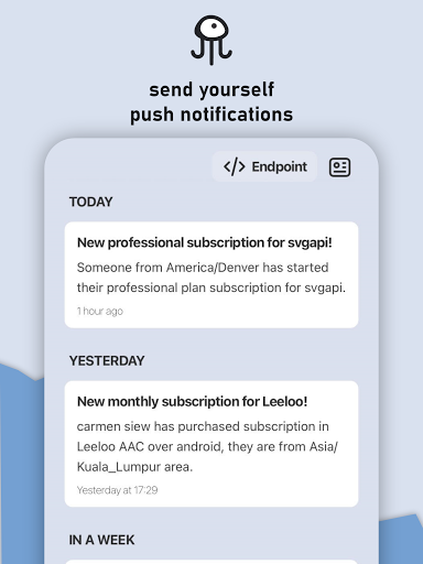Tenta - Send Yourself Push Not ekran görüntüsü