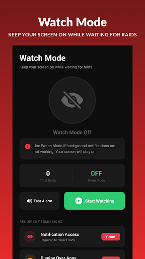 Raid Monitor Alarm ekran görüntüsü