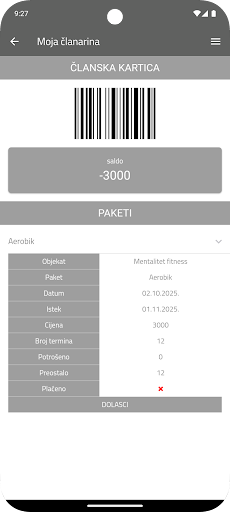 Mentalitet fitness ekran görüntüsü