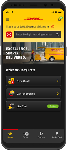 DHL Express Mobile ekran görüntüsü