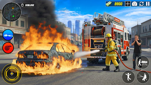 US Fire Truck Rescue Games 3d ekran görüntüsü