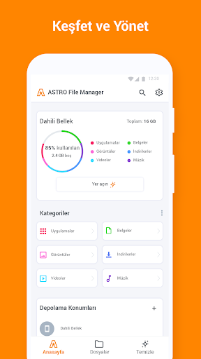 ASTRO Dosya Yöneticisi ekran görüntüsü