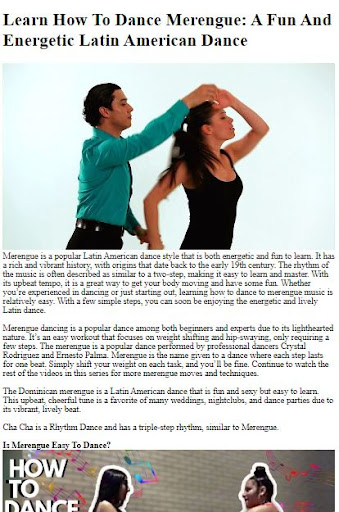 How to Dance Merengue ekran görüntüsü