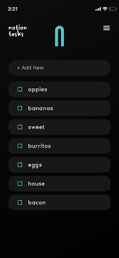 Notion Widget Tasks ekran görüntüsü