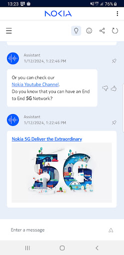 Nokia AI Digital Assistant ekran görüntüsü