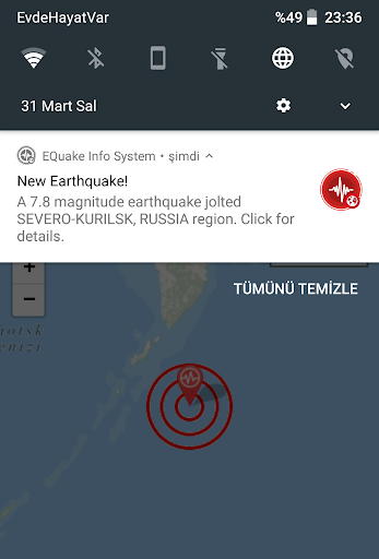 EQuake Info System ekran görüntüsü