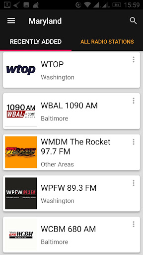 Maryland Radio Stations - USA ekran görüntüsü