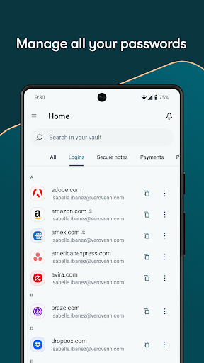 Dashlane Password Manager ekran görüntüsü