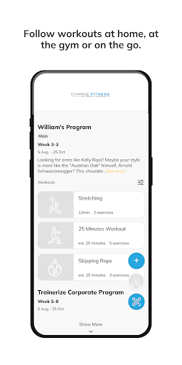 Charge Fitness Online ekran görüntüsü