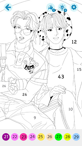 KPOP Idol Coloring by Numbers ekran görüntüsü