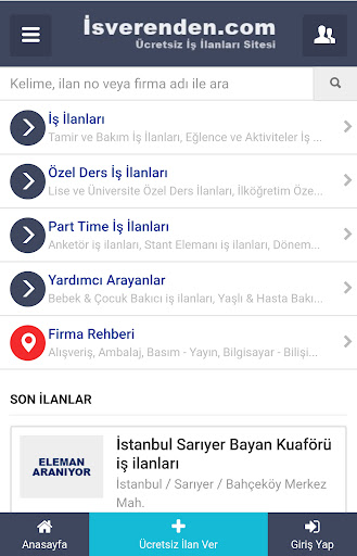 İşverenden.com - İş ilanları ekran görüntüsü