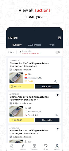 Surplex Auctions ekran görüntüsü