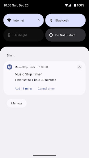 Music Stop Timer (Sleep Timer) ekran görüntüsü