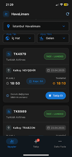 HavaLimanı - Uçuş Takibi ekran görüntüsü