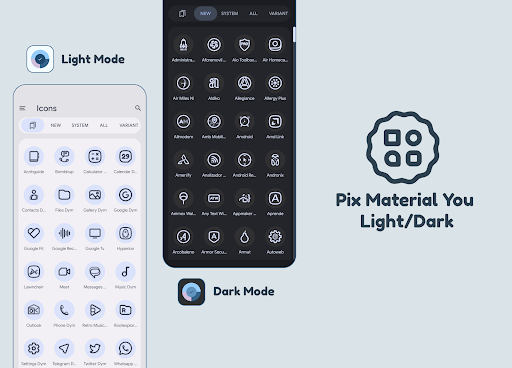 Pix Material You Light/Dark ekran görüntüsü