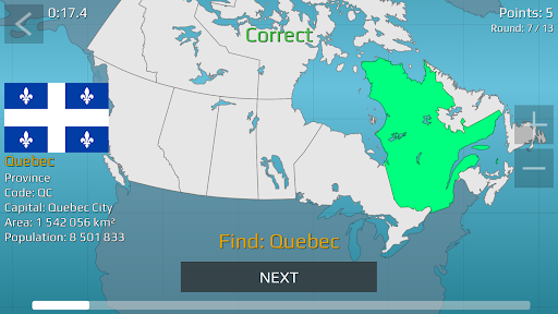 Canada Map Quiz ekran görüntüsü