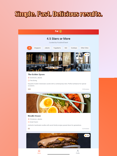 Fat: 4.5+ Star Restaurants ekran görüntüsü