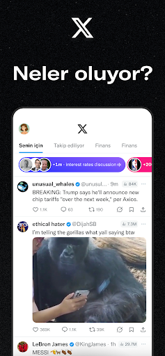X (Eski Twitter) ekran görüntüsü