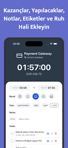 Thyme - Saat Takip Uygulaması ekran görüntüsü
