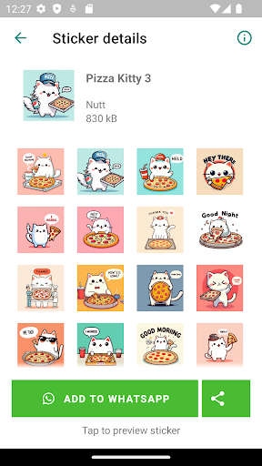 Pizza Kitty Stickers ekran görüntüsü