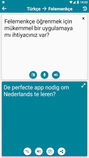 Felemenkçe (Hollandaca) Türkçe ekran görüntüsü
