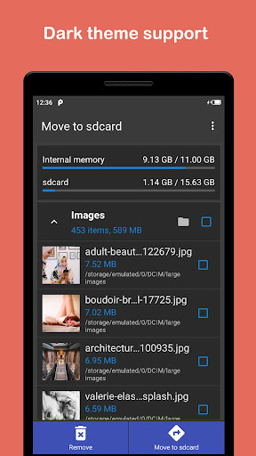 Move files to SD card ekran görüntüsü