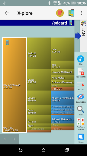 X-plore File Manager ekran görüntüsü