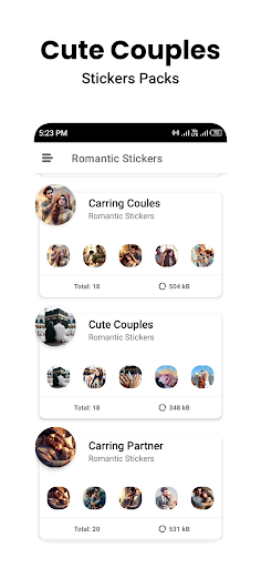 Romantic Stickers WASticker.ly ekran görüntüsü