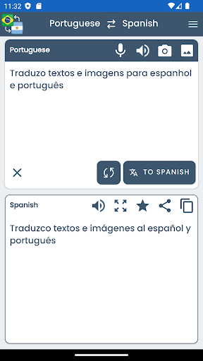 Portuguese Spanish Translator ekran görüntüsü
