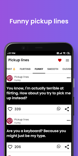 Pickup lines - flirt messages ekran görüntüsü