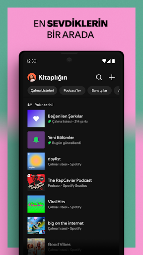 Spotify: Müzik ve Podcast'ler ekran görüntüsü