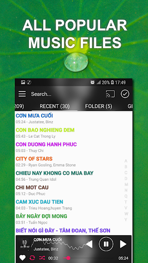 Music player ekran görüntüsü