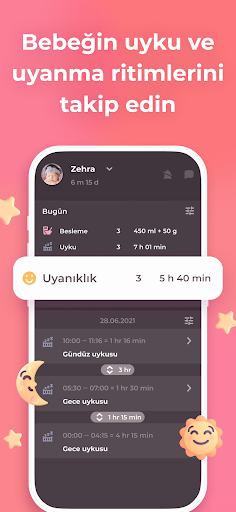 Emzirme ve uyku - Bebek takibi ekran görüntüsü